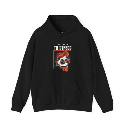 "Too Fresh to Stress" Graphic Hoodie – Cool Hip-Hop Panda Style - Realm of Artists