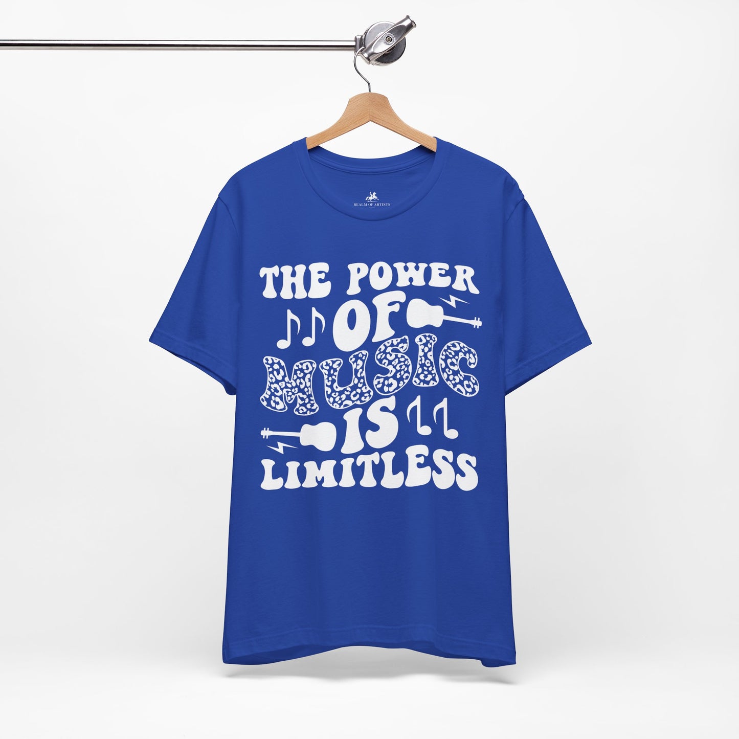 The Power of Music is Limitless Graphic Cotton T-Shirt - Trendy Short Sleeve Tee for Music Enthusiasts and Dreamers | Unique Design, Comfortable Fit, Premium Quality Printify