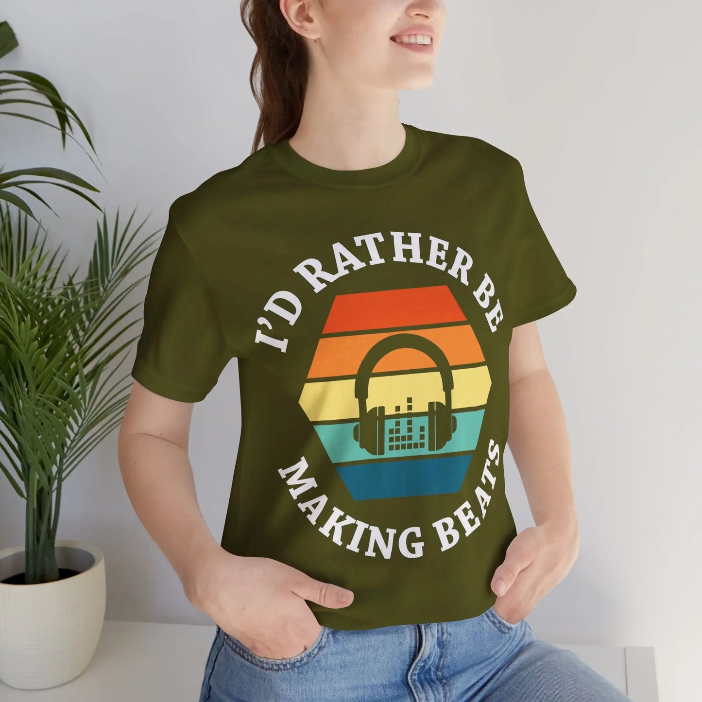 "I'd Rather Be Making Beats" Music Graphic T-Shirt – For the Beatmakers Who Live for the Drop! Printify