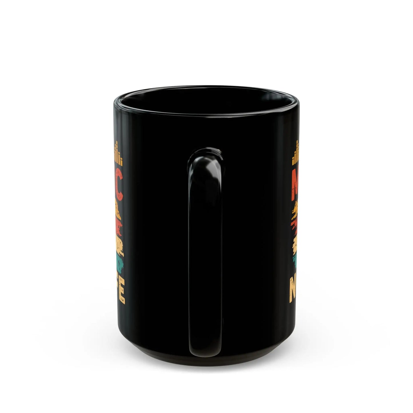 "No Music, No Life" Black Ceramic Mug – A Must-Have for Music Lovers Printify