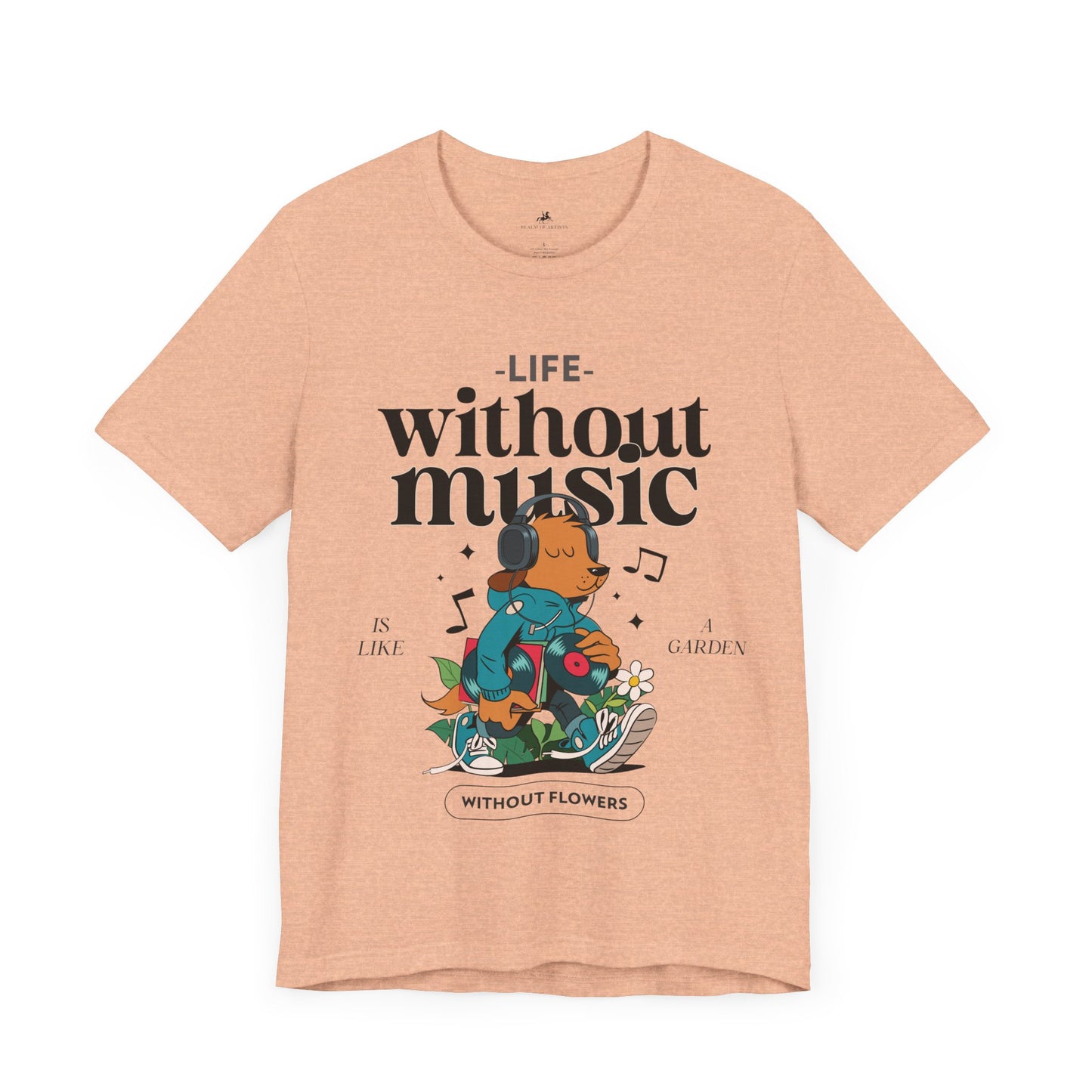 Life Without Music Cotton T-Shirt - Classic Graphic Tee for Men and Women | Unique Short Sleeve Design, Everyday Comfort Printify