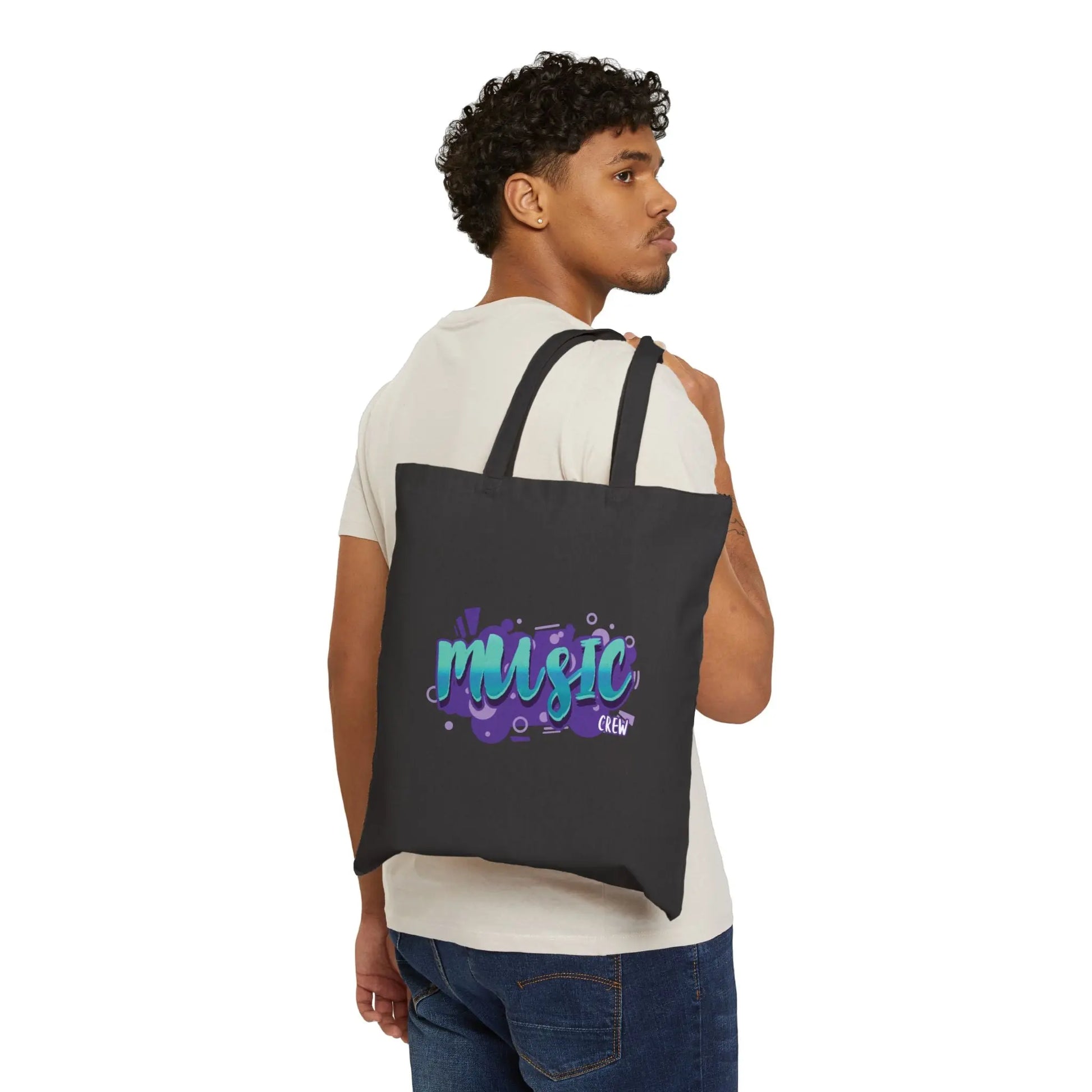 "Music Crew" Cotton Canvas Tote Bag - Realm of Artists