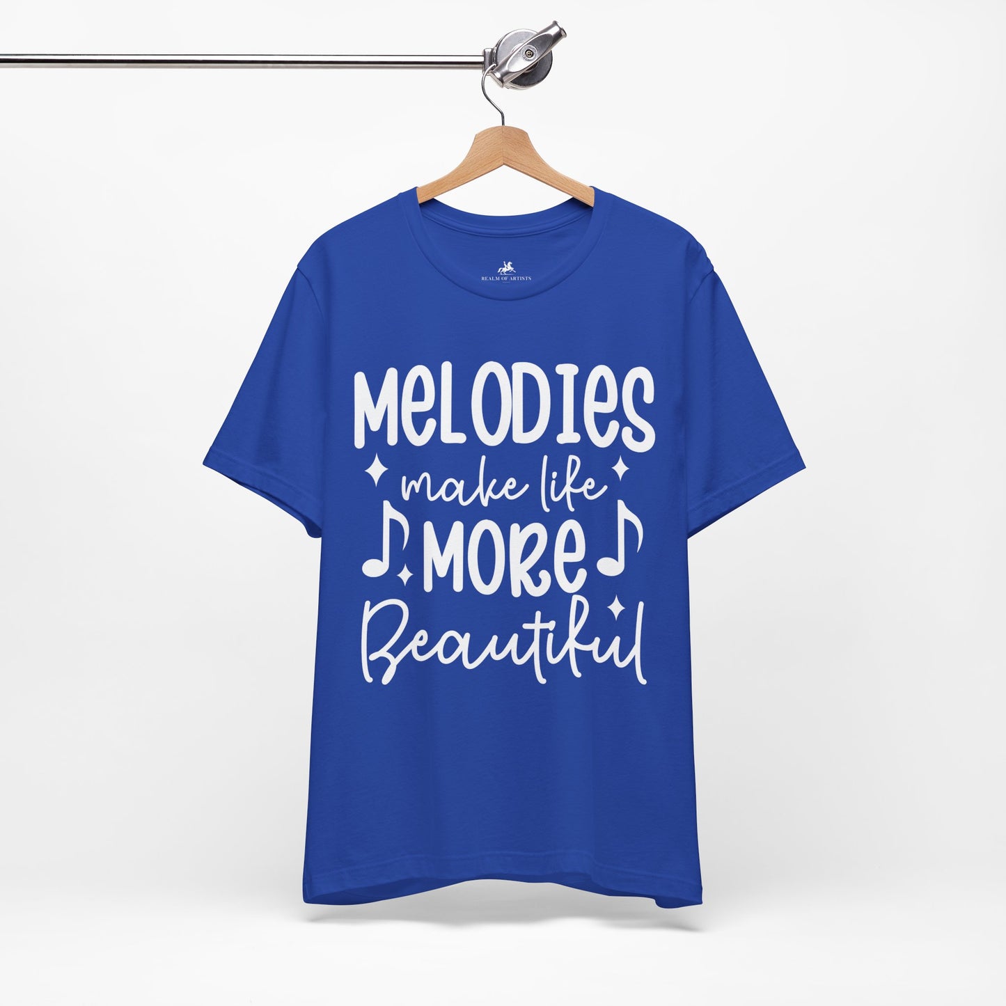 Melodies Make Life More Beautiful Graphic Cotton T-Shirt - Trendy Short Sleeve Tee for Music Lovers and Harmony Seekers | Unique Design, Comfortable Fit, Premium Quality Printify