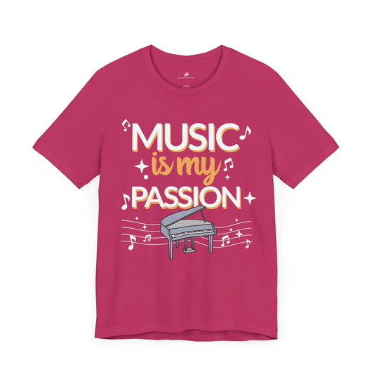 Music is My Passion Graphic Cotton T-Shirt - Trendy Short Sleeve Tee for Men and Women | Unique Design, Everyday Style Printify