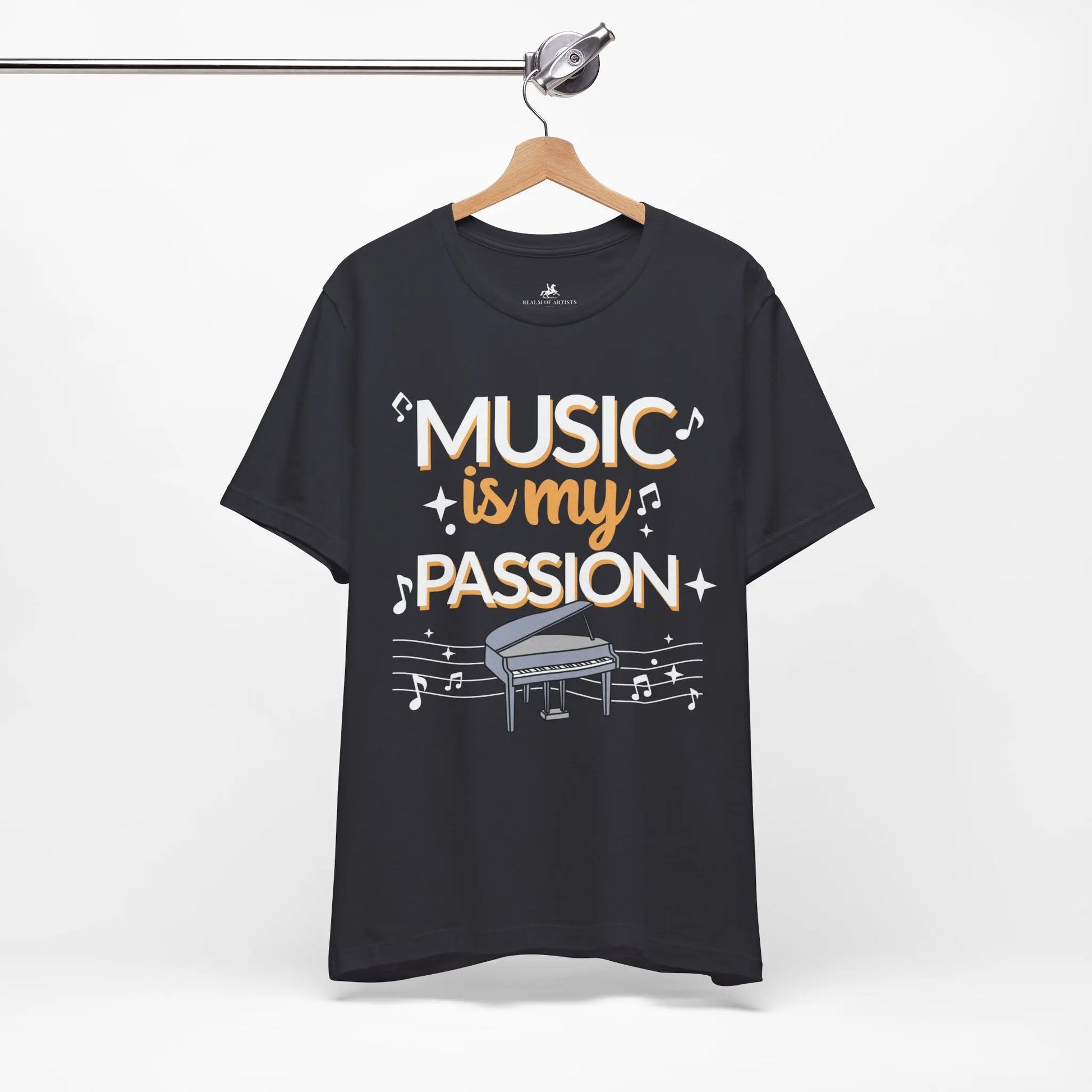 Music is My Passion Graphic Cotton T-Shirt - Trendy Short Sleeve Tee for Men and Women | Unique Design, Everyday Style Printify