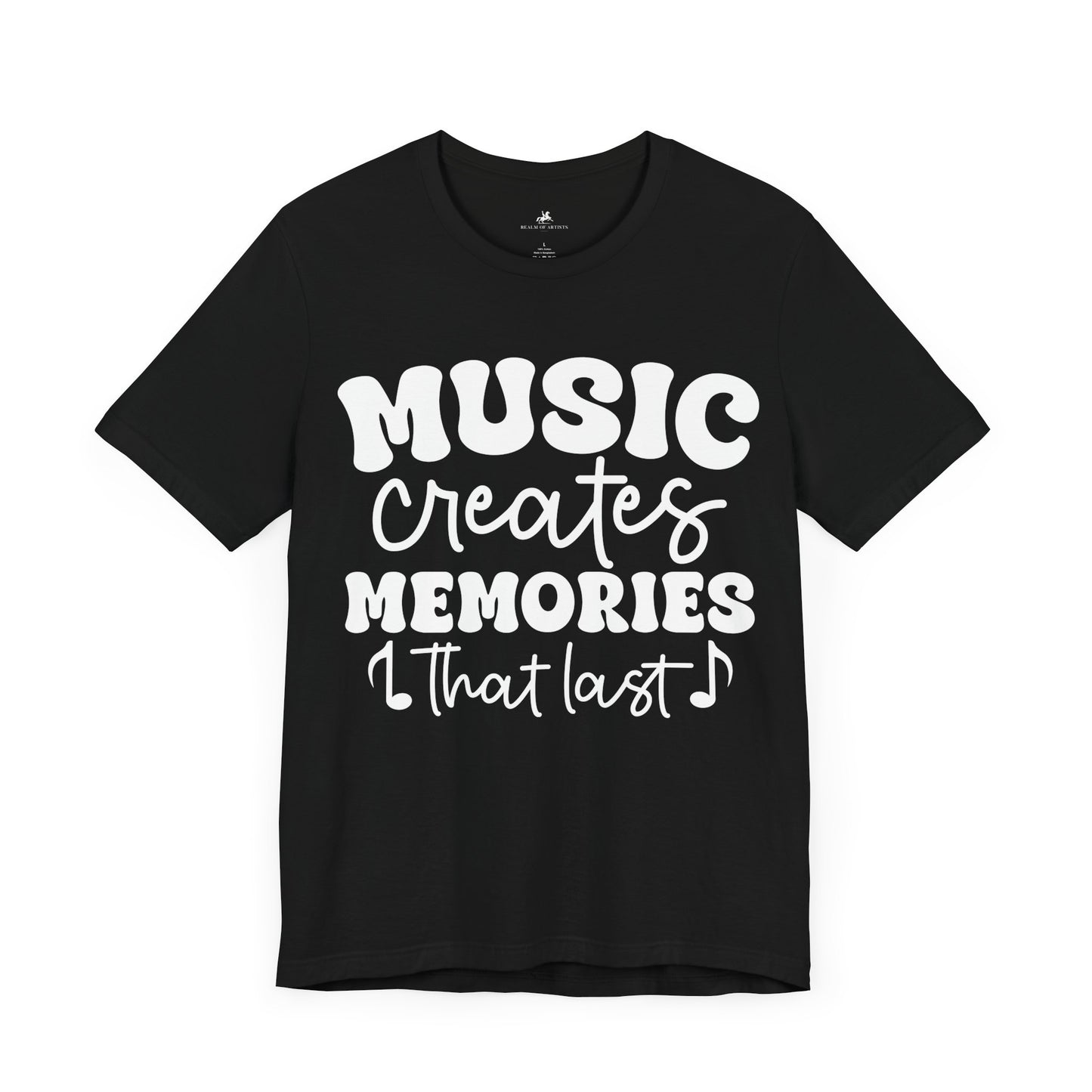 Music Creates Memories That Last Graphic Cotton T-Shirt - Trendy Short Sleeve Tee for Music Lovers and Memory Makers | Unique Design, Comfortable Fit, Premium Quality Printify