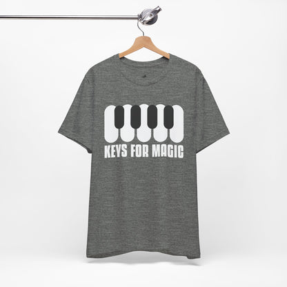 Keys for Magic Graphic Cotton T-Shirt - Trendy Short Sleeve Tee for Music Lovers | Unique Design, Comfortable Fit, Premium Quality Printify