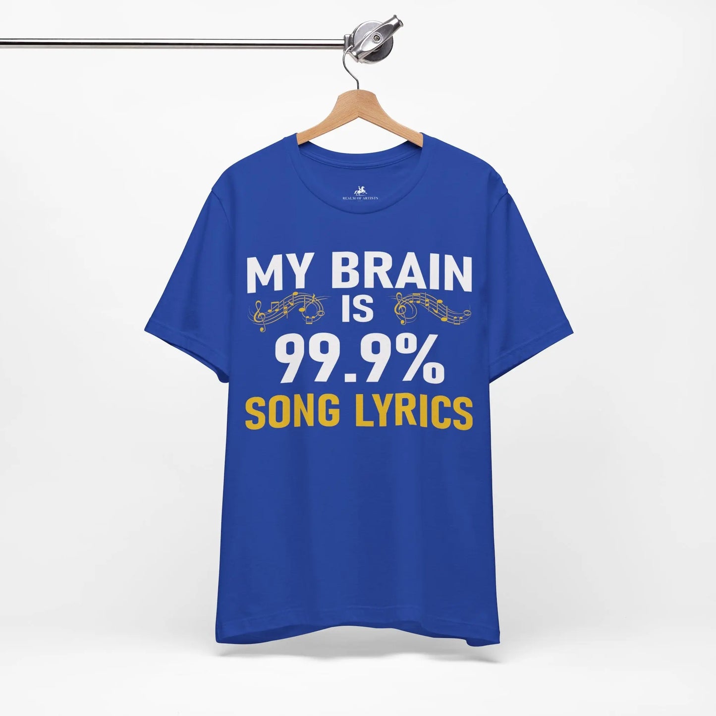 "My Brain is 99.9% Song Lyrics" Graphic T-Shirt – Because Who Needs Regular Thoughts? Printify