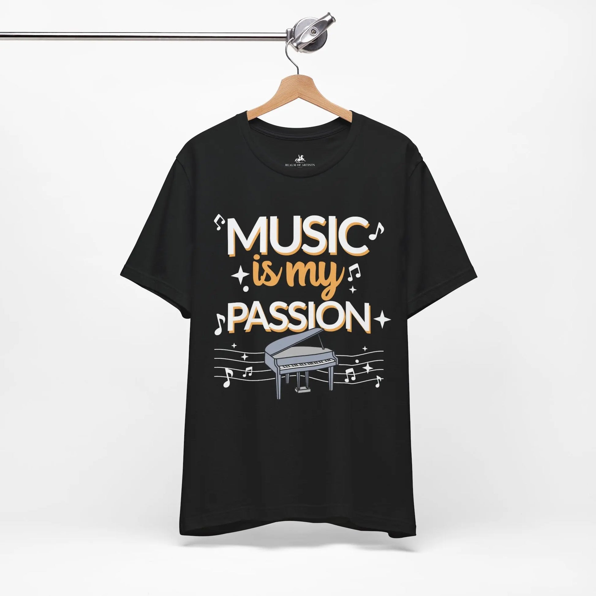 Music is My Passion Graphic Cotton T-Shirt - Trendy Short Sleeve Tee for Men and Women | Unique Design, Everyday Style Printify