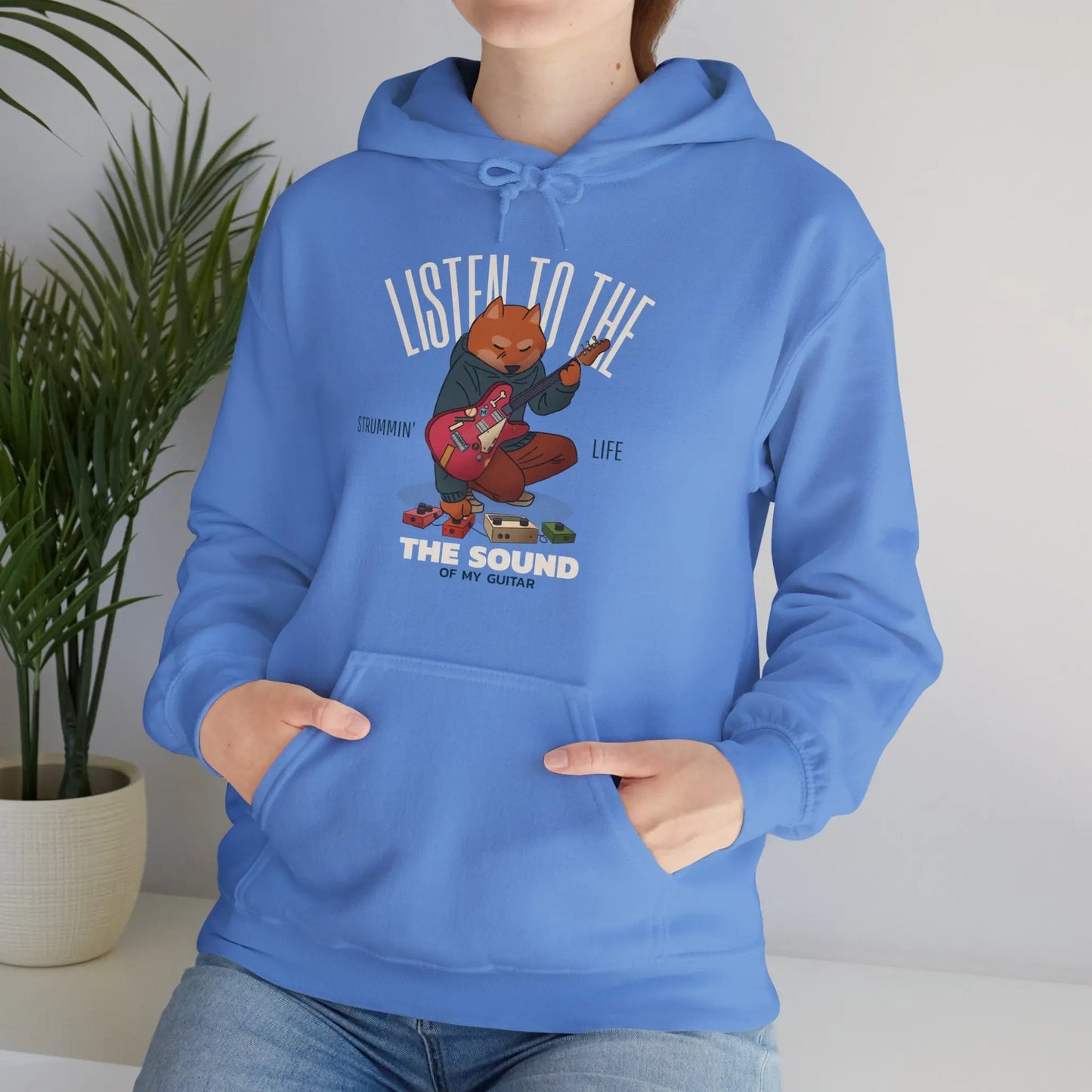 "Listen to the Sound of My Guitar" Graphic Hoodie - Cozy and Stylish Printify