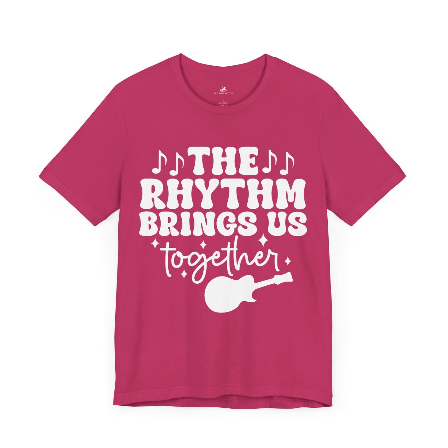 The Rhythm Brings Us Together Graphic Cotton T-Shirt - Trendy Short Sleeve Tee for Music Lovers and Community Vibes | Unique Design, Comfortable Fit, Premium Quality Printify