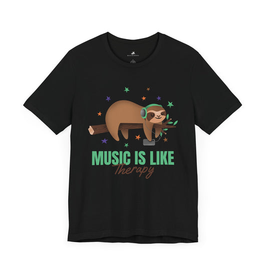 Music is Like Therapy Graphic Cotton T-Shirt - Trendy Short Sleeve Tee for Music Lovers | Unique Design, Comfortable Fit, Premium Quality Printify