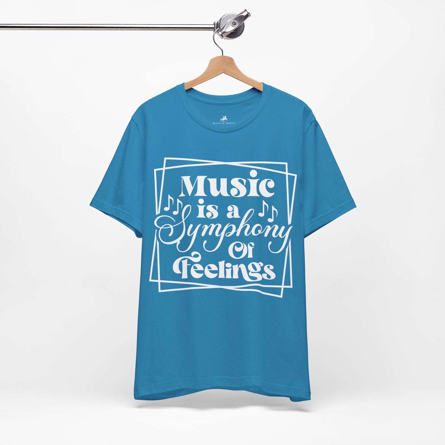 Music Is a Symphony of Feelings Graphic Cotton T-Shirt - Trendy Short Sleeve Tee for Music Lovers and Emotion Enthusiasts | Unique Design, Comfortable Fit, Premium Quality Printify