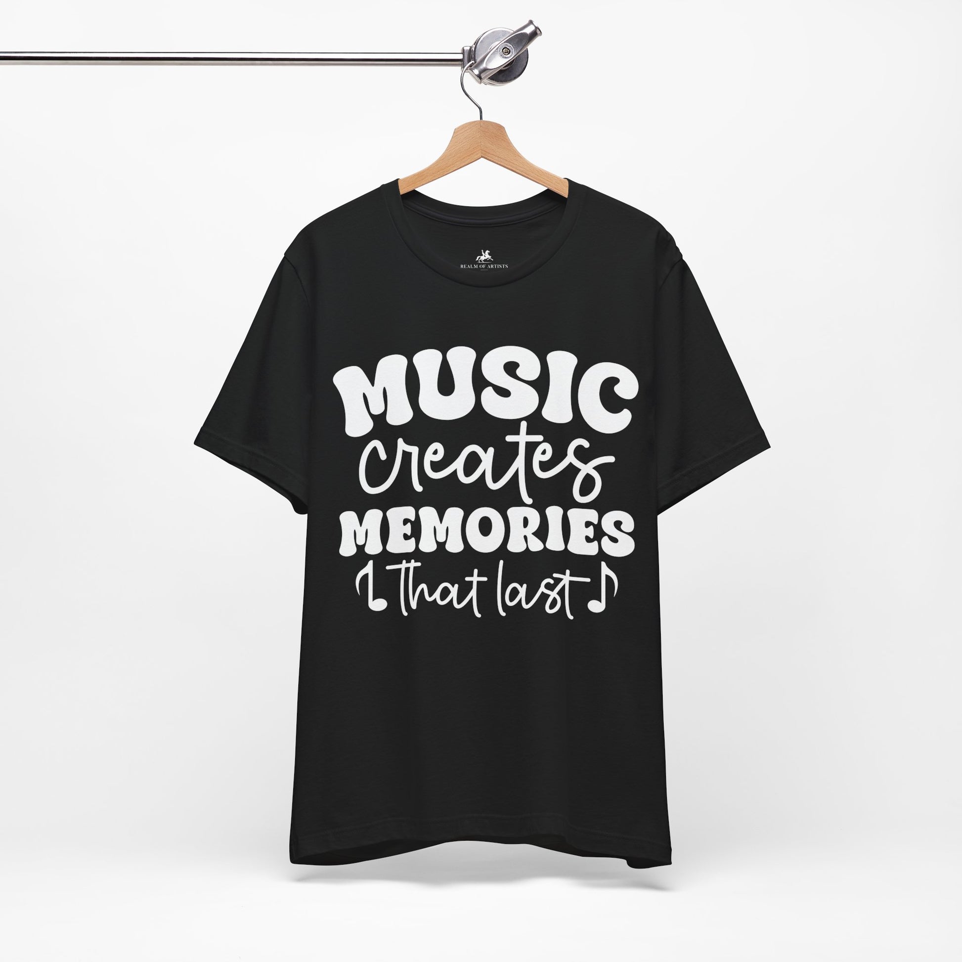 Music Creates Memories That Last Graphic Cotton T-Shirt - Trendy Short Sleeve Tee for Music Lovers and Memory Makers | Unique Design, Comfortable Fit, Premium Quality Printify