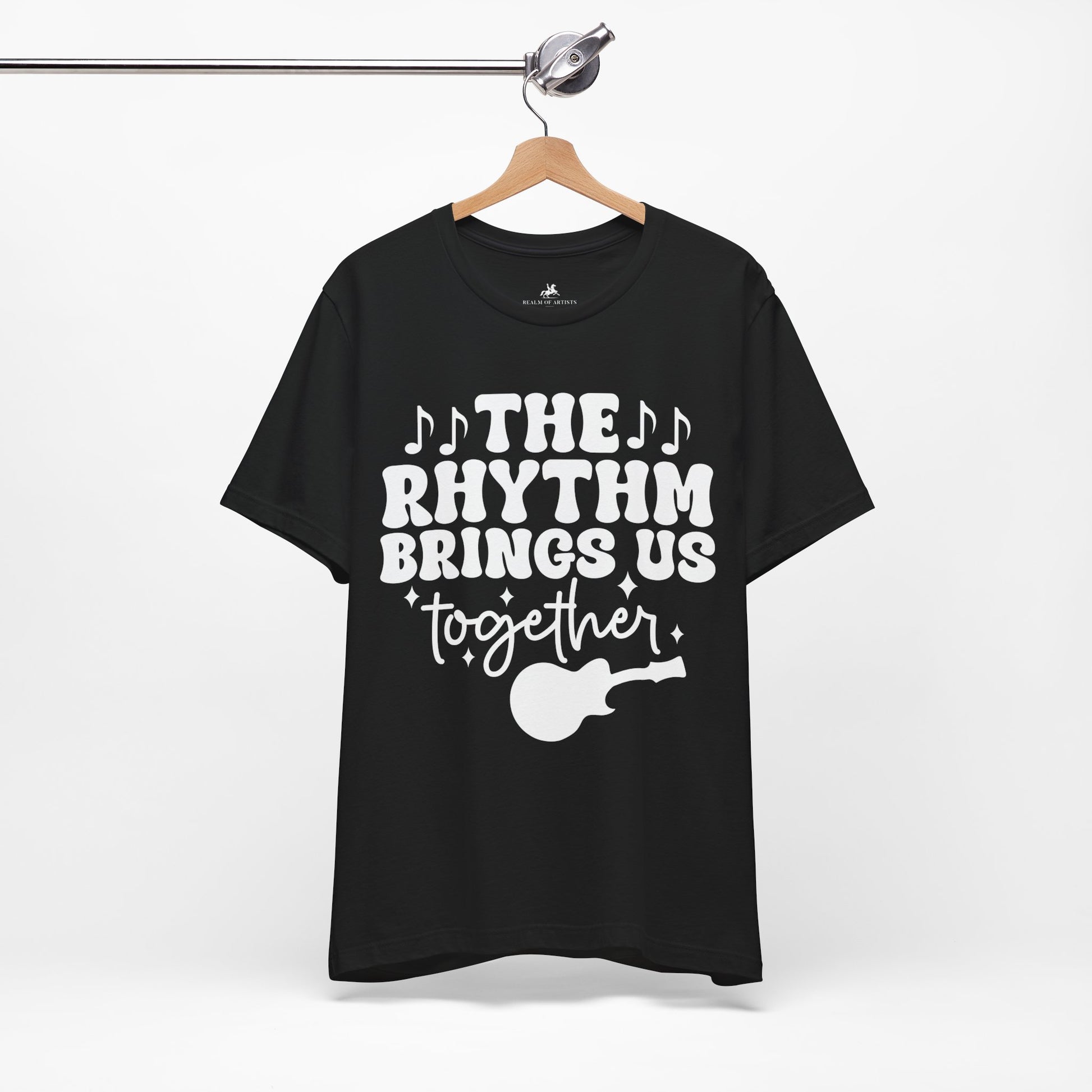 The Rhythm Brings Us Together Graphic Cotton T-Shirt - Trendy Short Sleeve Tee for Music Lovers and Community Vibes | Unique Design, Comfortable Fit, Premium Quality Printify