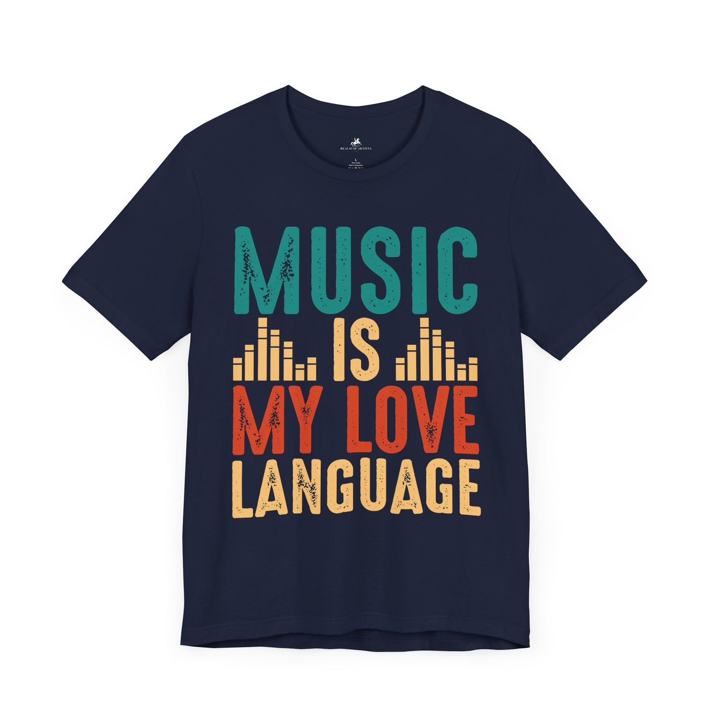 Music Is My Love Language Graphic Cotton T-Shirt - Trendy Short Sleeve Tee for Music Lovers | Unique Design, Comfortable Fit, Premium Quality Printify