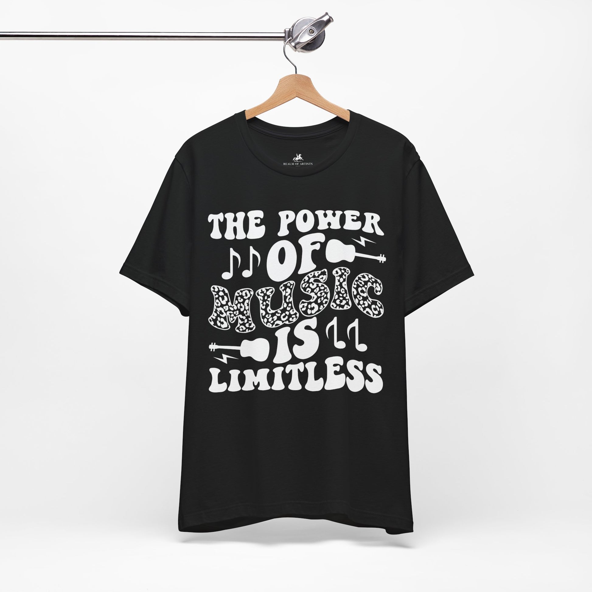 The Power of Music is Limitless Graphic Cotton T-Shirt - Trendy Short Sleeve Tee for Music Enthusiasts and Dreamers | Unique Design, Comfortable Fit, Premium Quality Printify