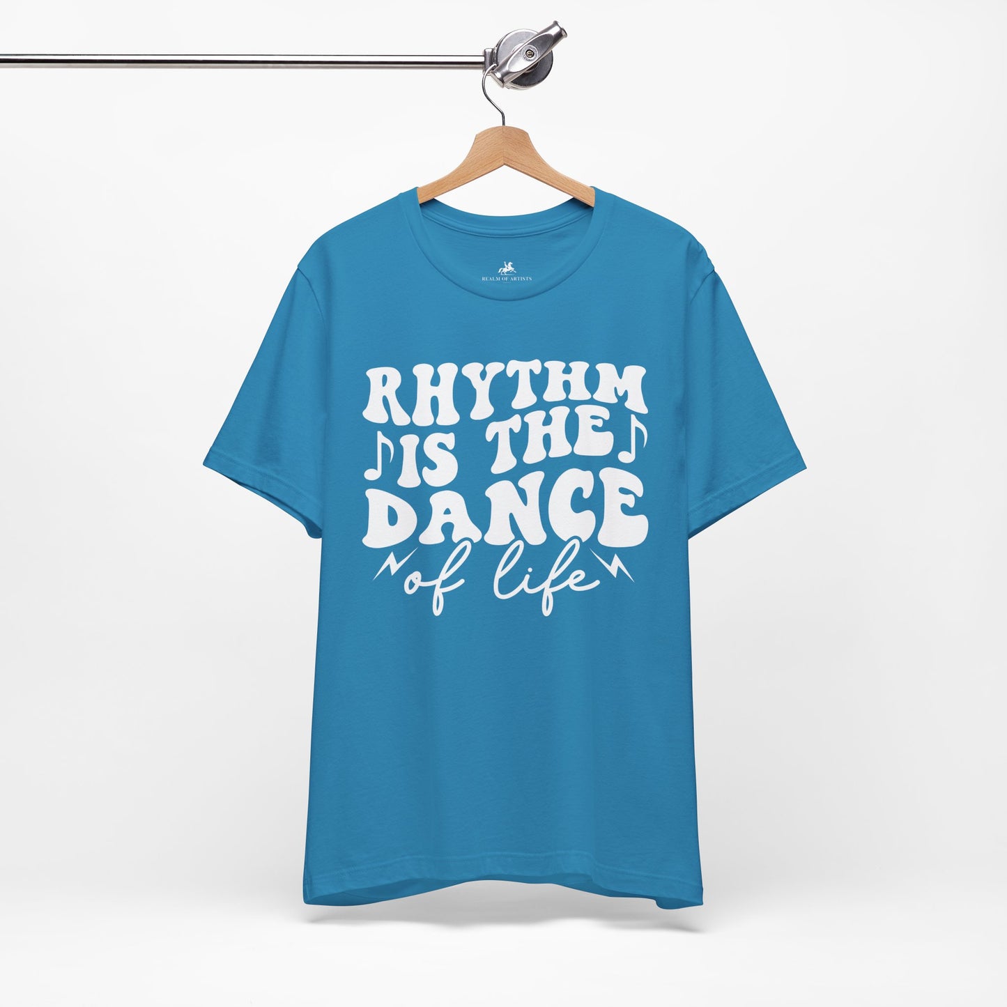 Rhythm is the Dance of Life Graphic Cotton T-Shirt - Trendy Short Sleeve Tee for Music Enthusiasts and Dance Lovers | Premium Quality, Unique Design, Comfortable Fit Printify