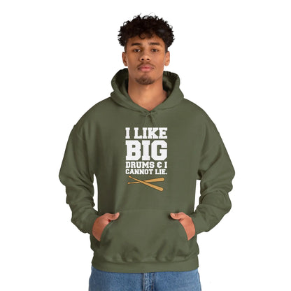 "I Like Big Drums and I Cannot Lie" Hoodie - Cozy and Stylish Graphic Hoodie Printify