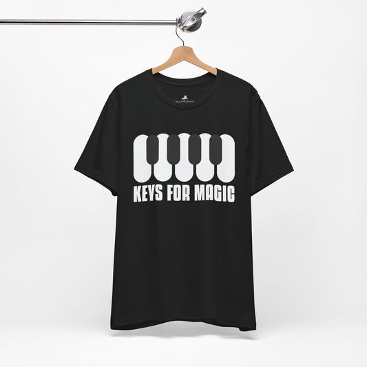 Keys for Magic Graphic Cotton T-Shirt - Trendy Short Sleeve Tee for Music Lovers | Unique Design, Comfortable Fit, Premium Quality Printify