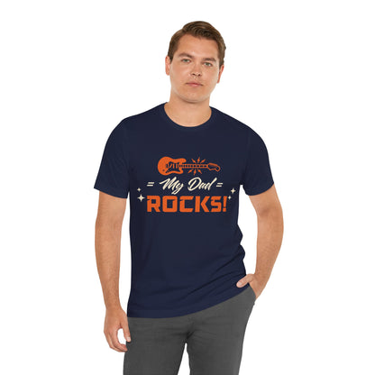 My Dad Rocks! Graphic Cotton T-Shirt - Fun Short Sleeve Tee for Men | Unique Father's Day Gift, Premium Quality Printify