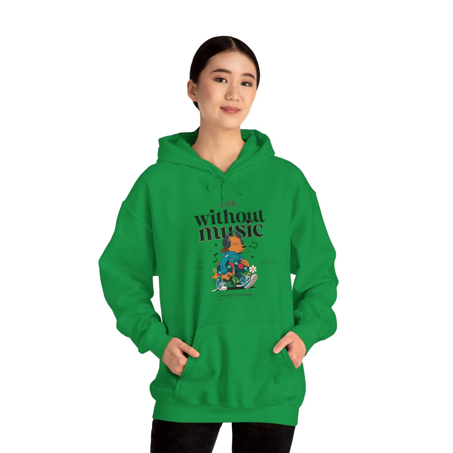 "Life Without Music is Like a Garden Without Flowers" Graphic Hoodie - Cozy and Stylish Printify