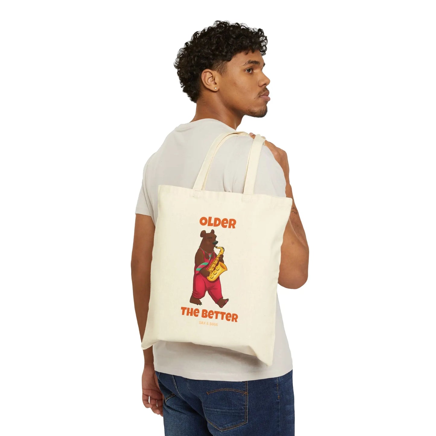 "Older the Better" Cotton Canvas Tote Bag - Realm of Artists