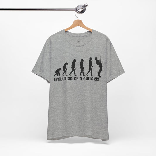 Evolution of a Guitarist Graphic Cotton T-Shirt - Trendy Short Sleeve Tee for Guitar Players | Unique Design, Comfortable Fit, Premium Quality Printify