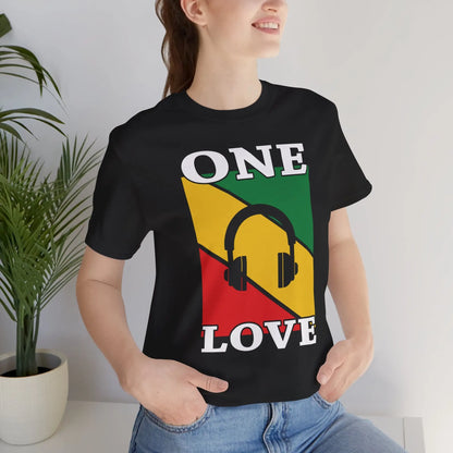 "One Love" Music Graphic T-Shirt – Tune In to the Universal Vibes Printify