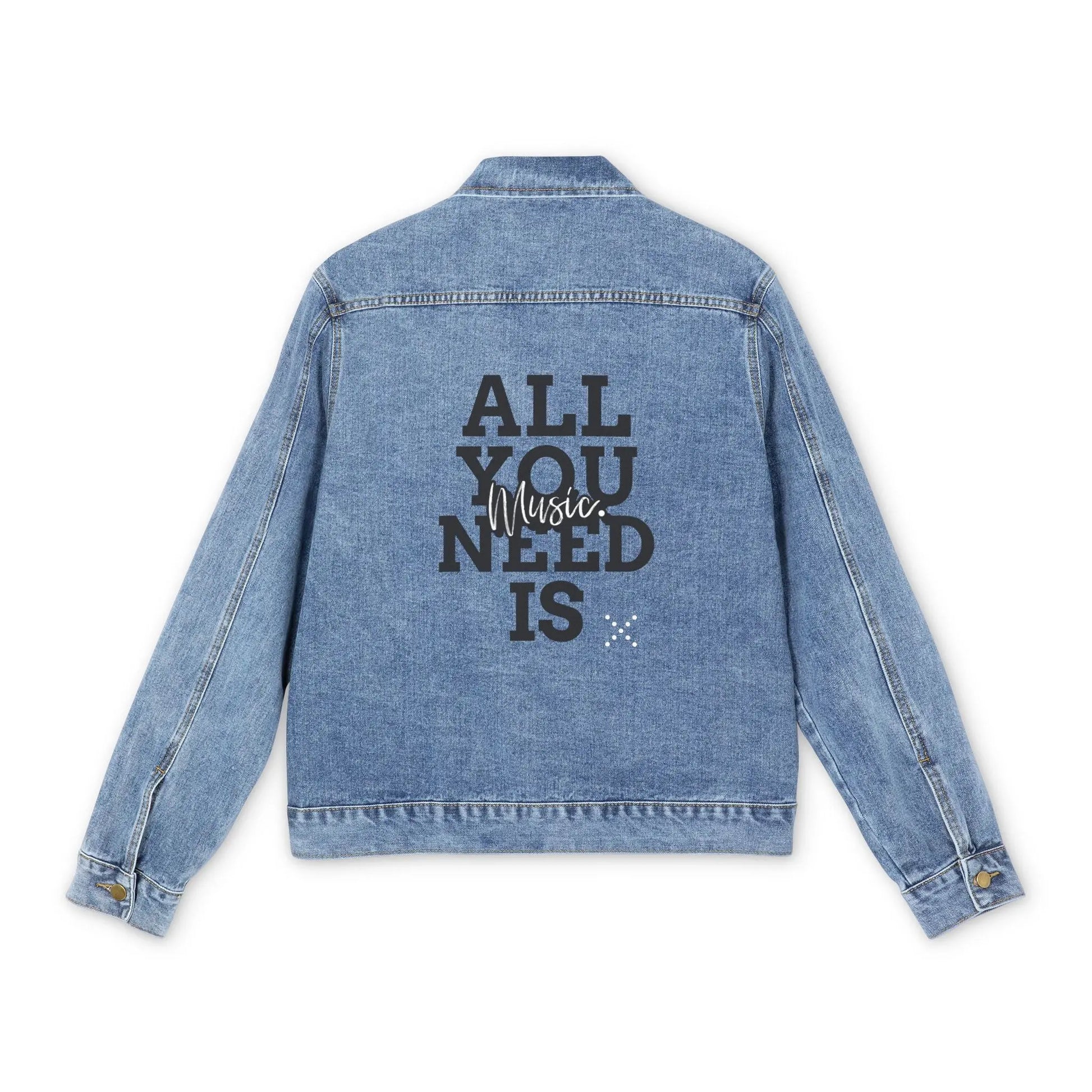 "All You Need is Music" Men's Denim Jacket - Realm of Artists