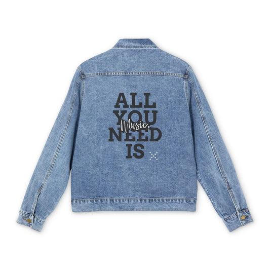 "All You Need is Music" Men's Denim Jacket - Realm of Artists