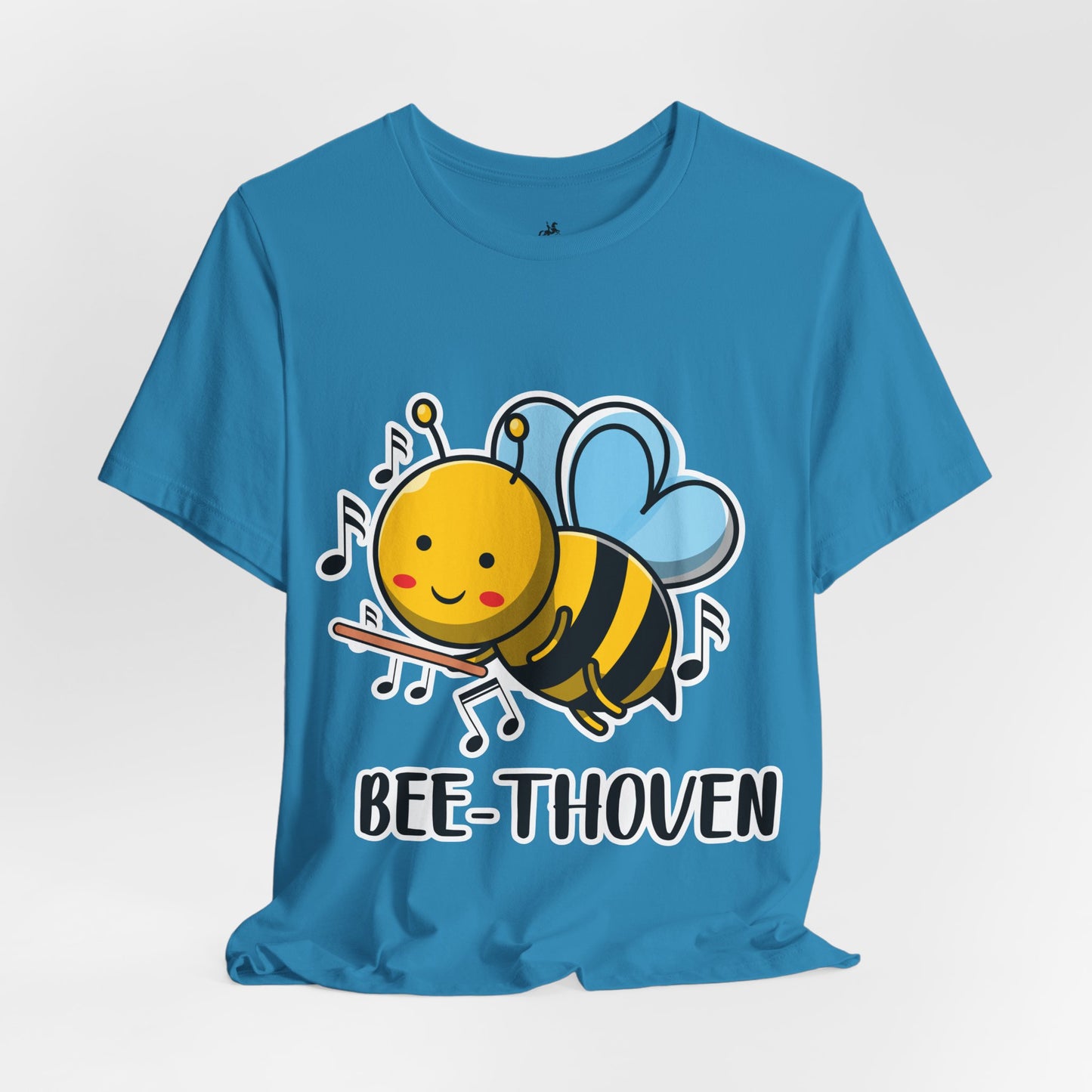 Bee-Thoven Graphic Cotton T-Shirt - Funny Short Sleeve Tee for Music and Animal Lovers | Unique Design, Comfortable Fit, Premium Quality Printify