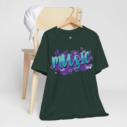 Music Crew Graphic Cotton T-Shirt - Trendy Short Sleeve Tee for Men and Women | Unique Design, Comfortable Fit, Premium Quality Printify