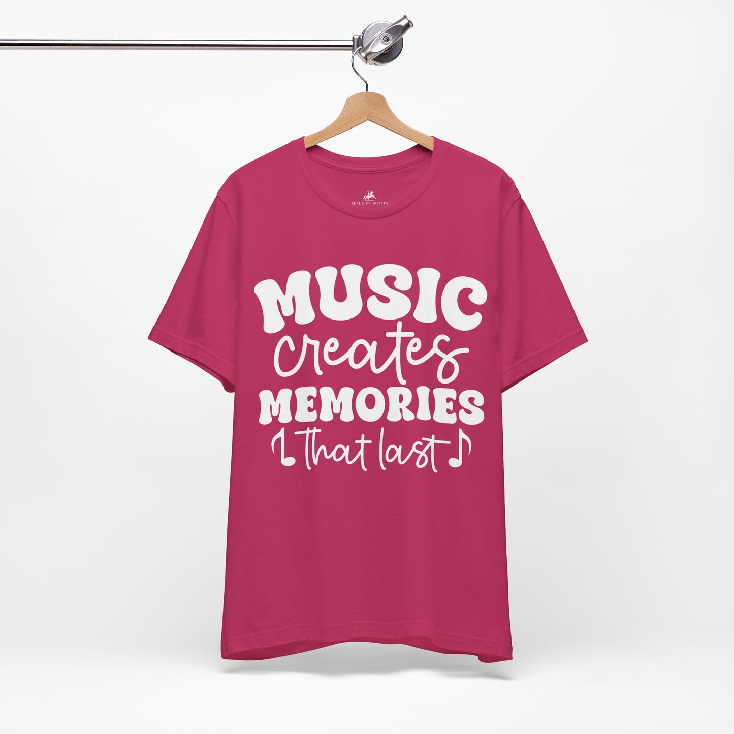 Music Creates Memories That Last Graphic Cotton T-Shirt - Trendy Short Sleeve Tee for Music Lovers and Memory Makers | Unique Design, Comfortable Fit, Premium Quality Printify