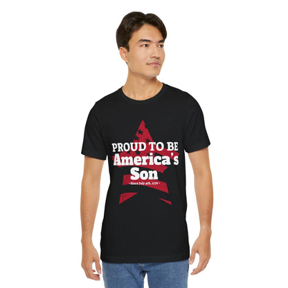 "Proud to be America's Son" T-shirt: Embrace Your Patriotic Style! Printify