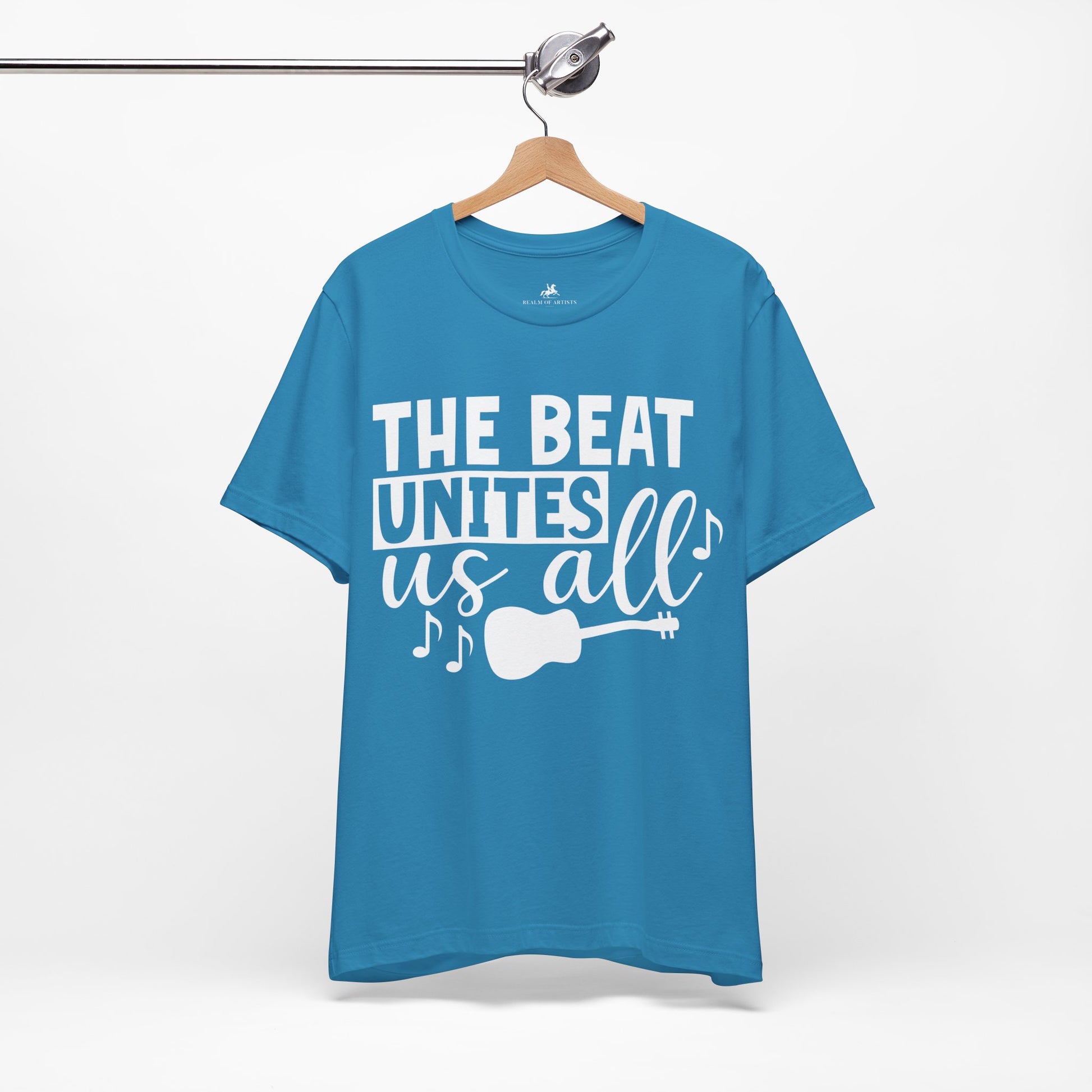 The Beat Unites Us All Graphic Cotton T-Shirt - Trendy Short Sleeve Tee for Music Lovers, Rhythm Enthusiasts, and Unity Seekers | Premium Quality, Comfortable Fit, Unique Design Printify