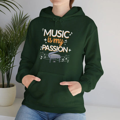 "Music is My Passion" Graphic Hoodie: Play Your Heart Out Printify