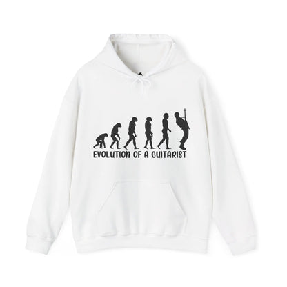 "Evolution of a Guitarist" Graphic Hoodie - Cozy Tribute to Music Mastery Printify