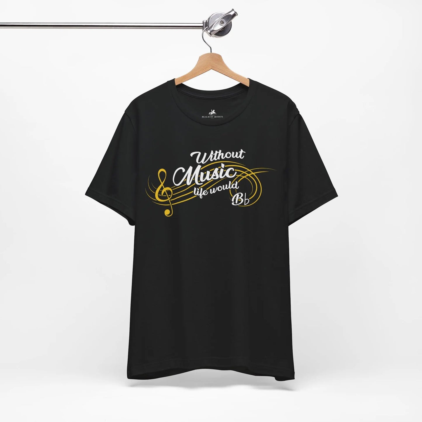 "Without Music, Life Would Bb" Music Graphic T-Shirt – For Those Who Always Hit the Right Notes! Printify