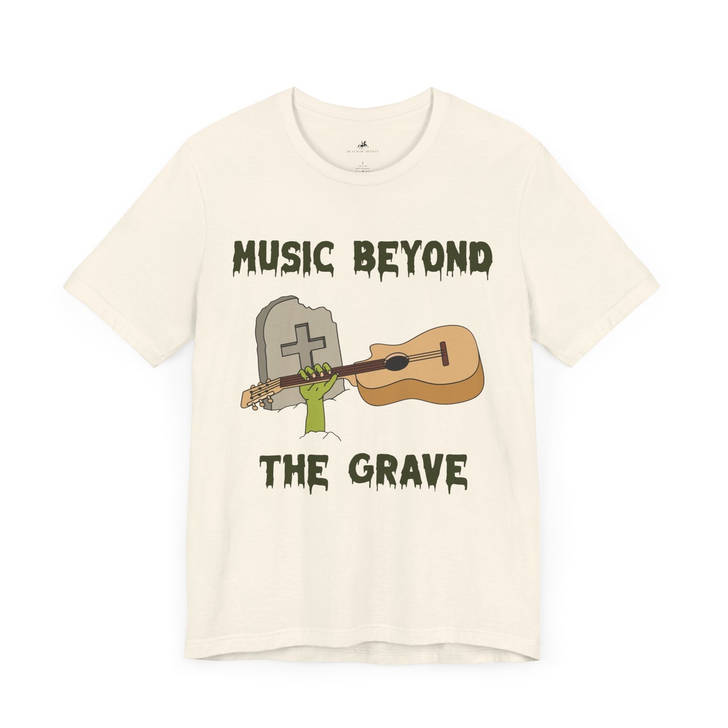 Music Beyond the Grave Graphic Cotton T-Shirt - Trendy Short Sleeve Tee for Music Lovers | Unique Design, Comfortable Fit, Premium Quality Printify