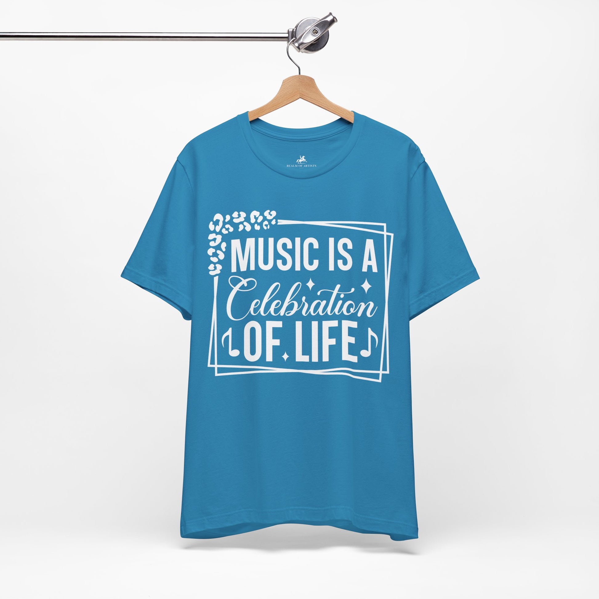 Music Is a Celebration of Life Graphic Cotton T-Shirt - Trendy Short Sleeve Tee for Music Lovers and Life Enthusiasts | Unique Design, Comfortable Fit, Premium Quality Printify