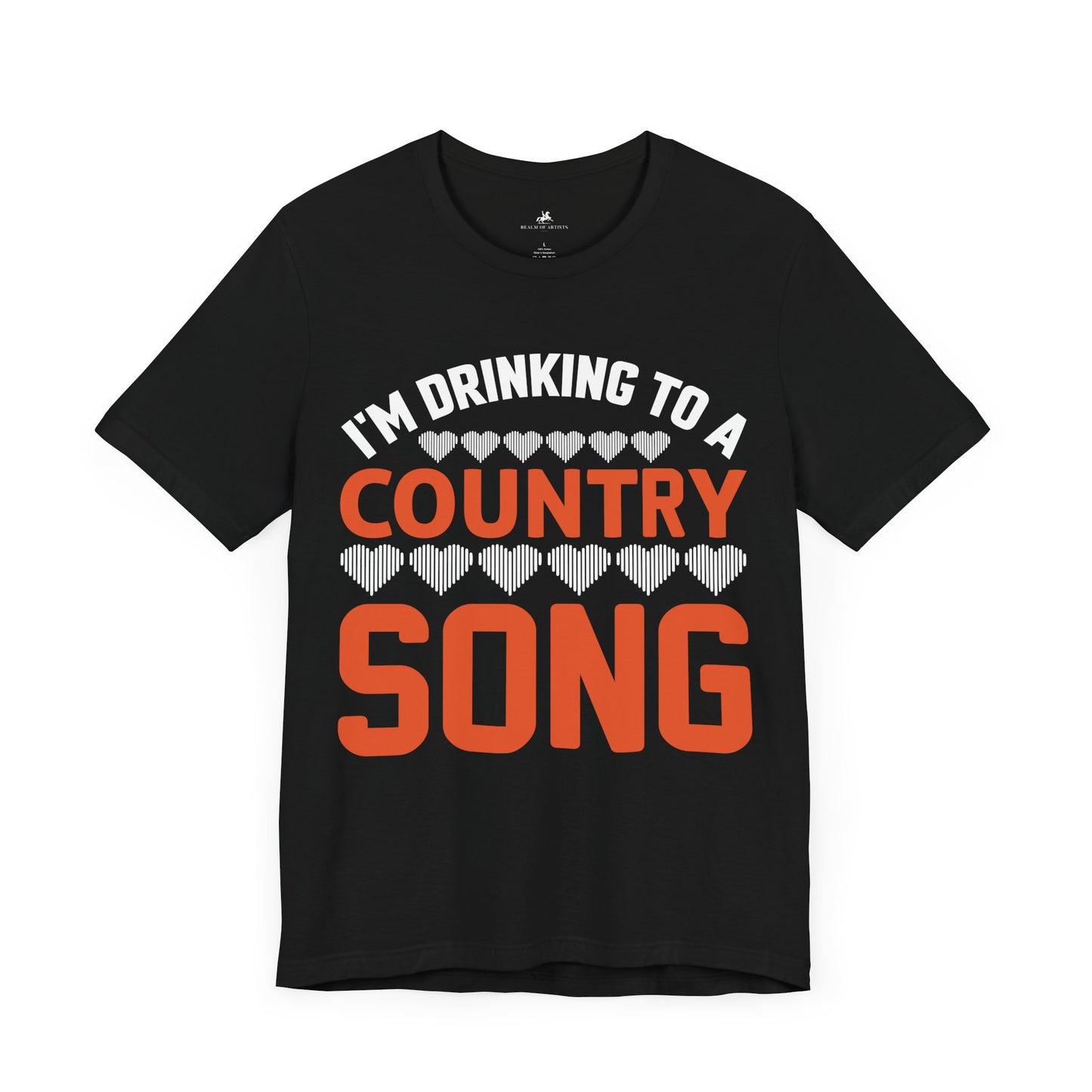 I'm Drinking to a Country Song Graphic Cotton T-Shirt - Trendy Short Sleeve Tee for Country Music Lovers and Fun Spirits | Unique Design, Comfortable Fit, Premium Quality Printify