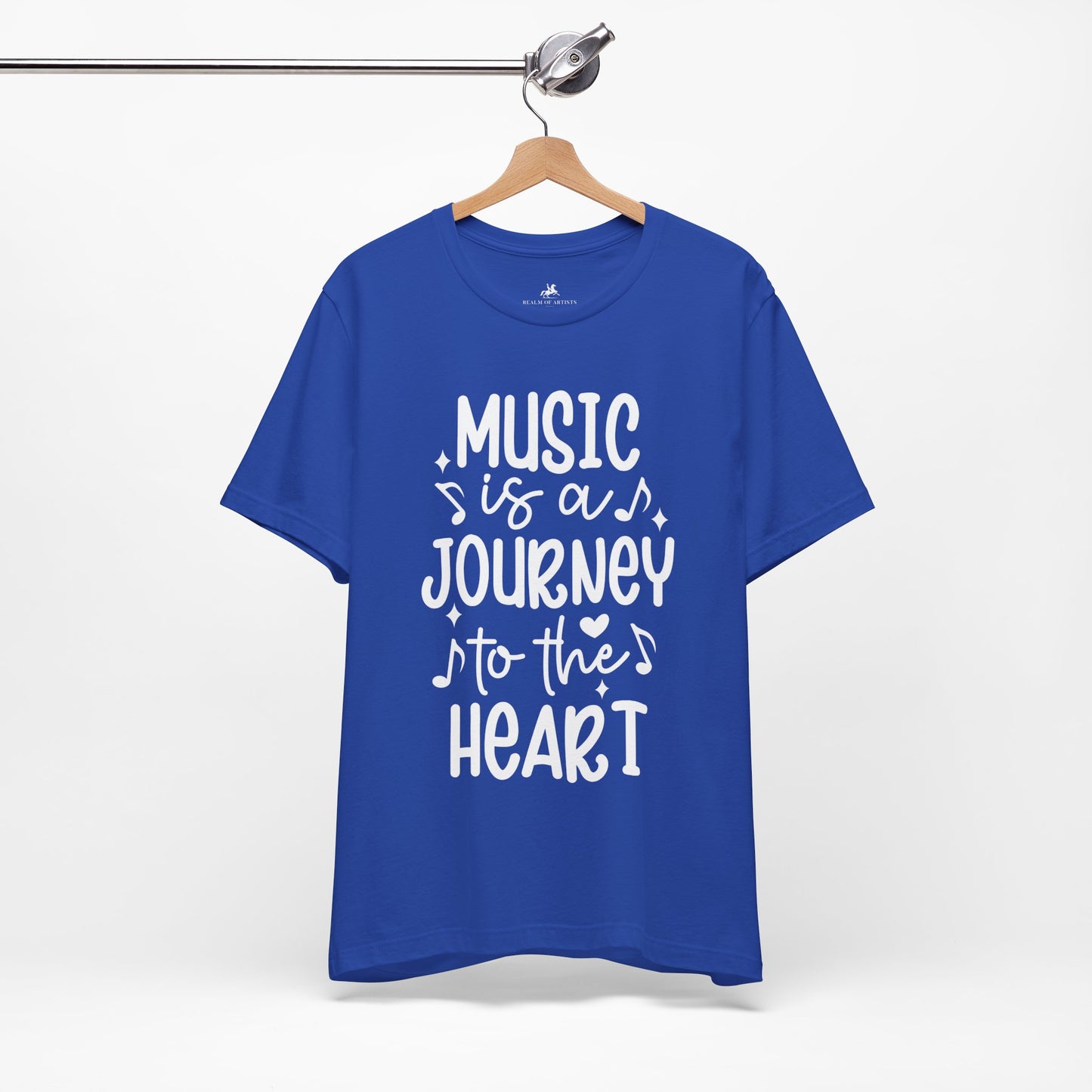 Music Is a Journey to the Heart Graphic Cotton T-Shirt - Trendy Short Sleeve Tee for Music Lovers and Soul Seekers | Unique Design, Comfortable Fit, Premium Quality Printify