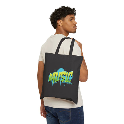 "Music: My Kind of Drug" Cotton Canvas Tote Bag - Realm of Artists