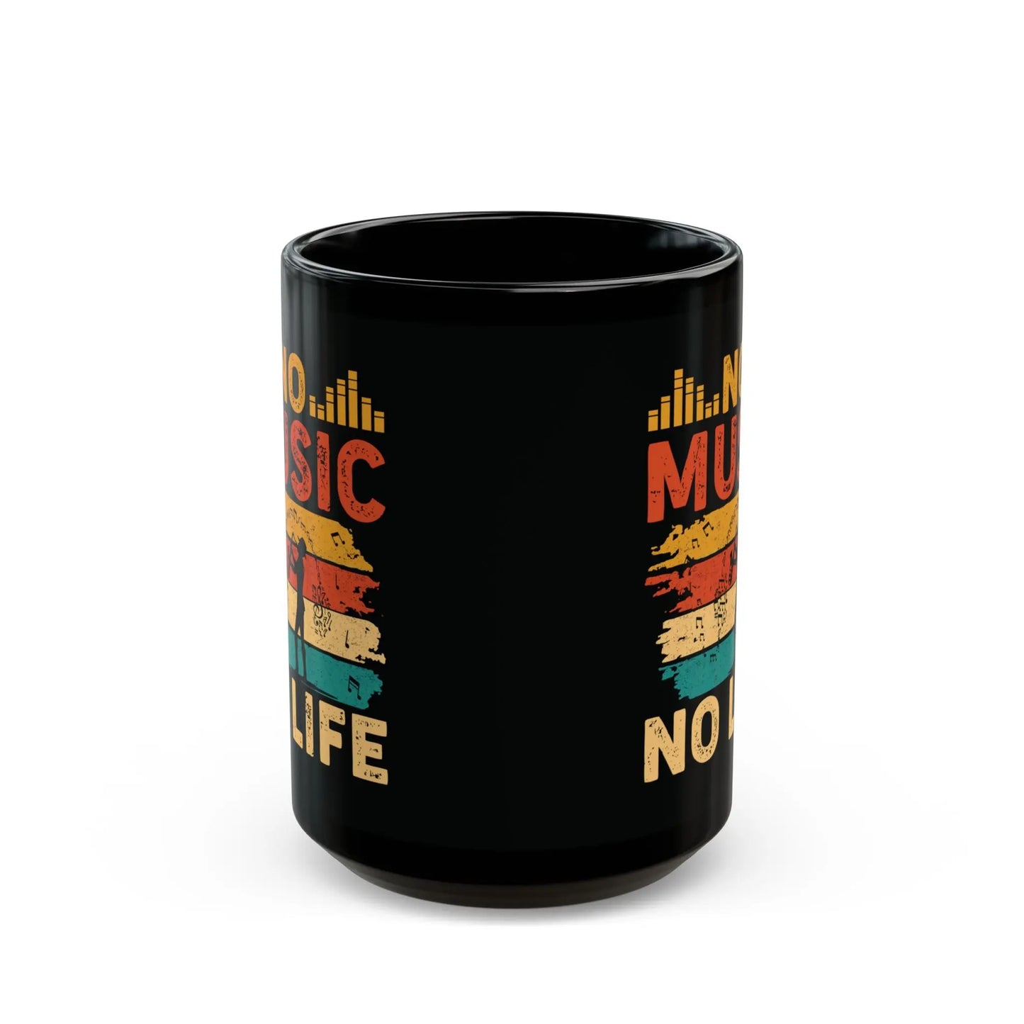 "No Music, No Life" Black Ceramic Mug – A Must-Have for Music Lovers Printify