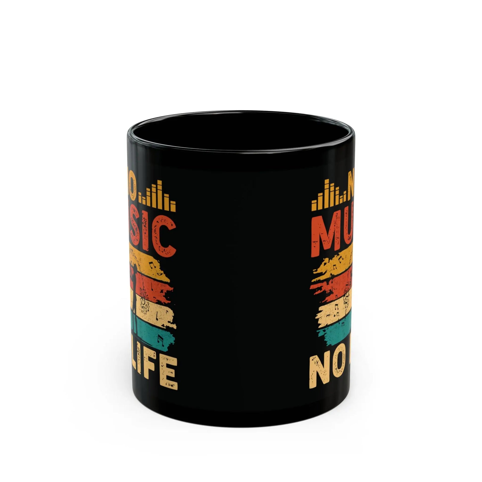 "No Music, No Life" Black Ceramic Mug – A Must-Have for Music Lovers Printify