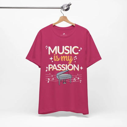 Music is My Passion Graphic Cotton T-Shirt - Trendy Short Sleeve Tee for Men and Women | Unique Design, Everyday Style Printify