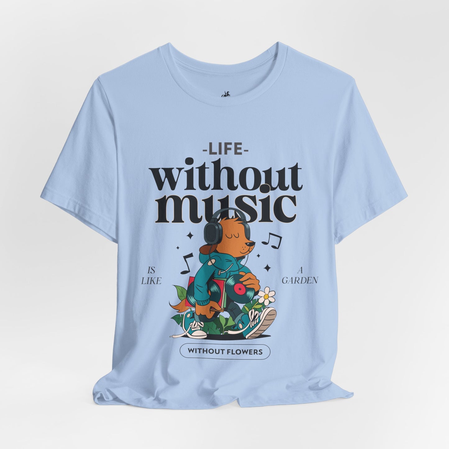 Life Without Music Cotton T-Shirt - Classic Graphic Tee for Men and Women | Unique Short Sleeve Design, Everyday Comfort Printify