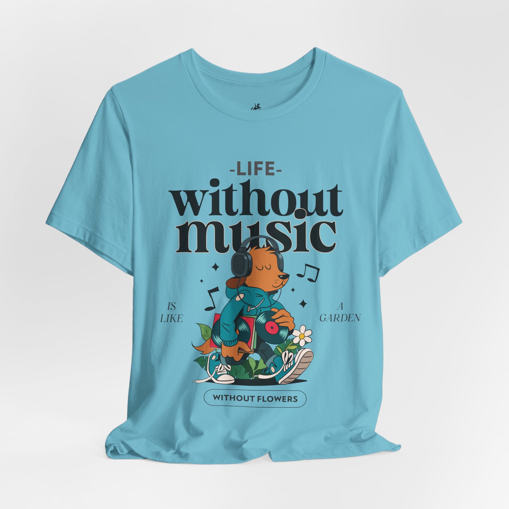 Life Without Music Cotton T-Shirt - Classic Graphic Tee for Men and Women | Unique Short Sleeve Design, Everyday Comfort Printify