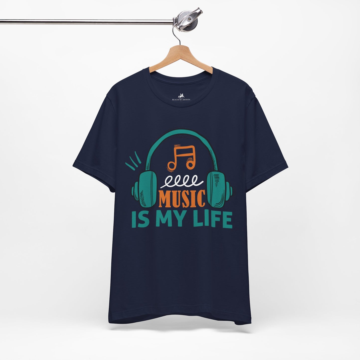 Music Is My Life Graphic Cotton T-Shirt - Trendy Short Sleeve Tee for Music Enthusiasts | Unique Design, Comfortable Fit, Premium Quality Printify